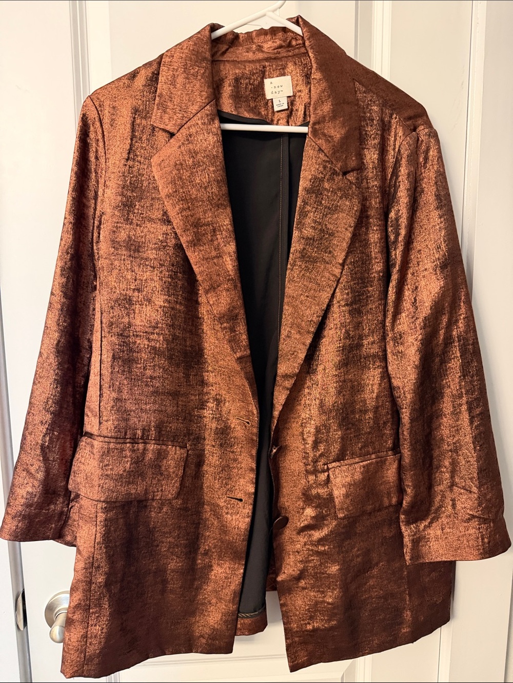 a new day Metallic Copper Blazer in Shiny Copper Tone